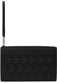 Ferragamo Black Travel Embossed Pouch