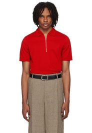 Ferragamo Red Half-Zip Polo