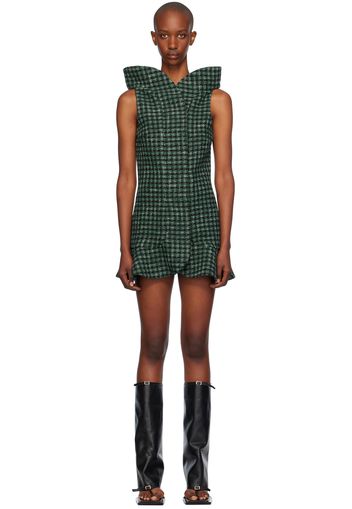 FIDAN NOVRUZOVA Green & Black Dora Minidress