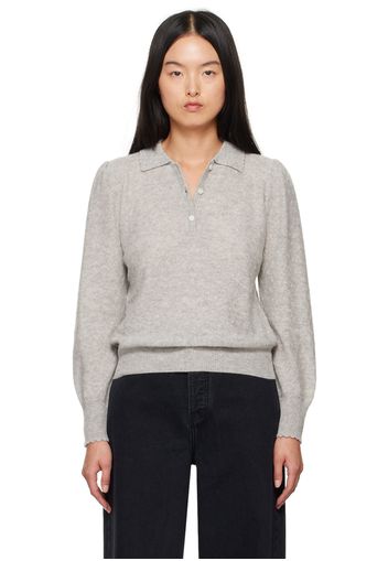 FRAME Gray Cashmere Polo