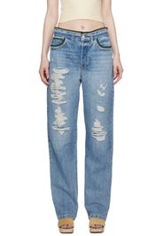 FRAME Blue Julia Sarr-Jamois Edition Baggy Low Rise Straight Jeans