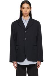 Fumito Ganryu Navy Wool Flattened Blazer