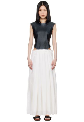 Gabriela Hearst Black & White Mina Leather Maxi Dress