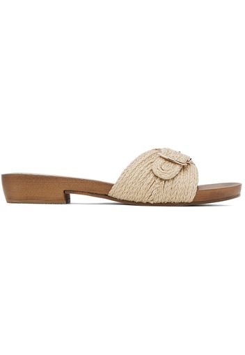 Gabriela Hearst Beige Clover Slide Sandals