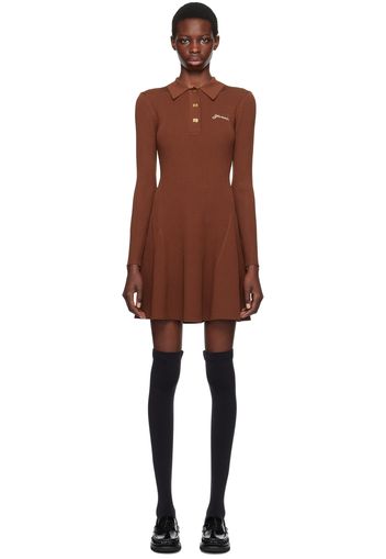 GANNI Brown Rib Minidress