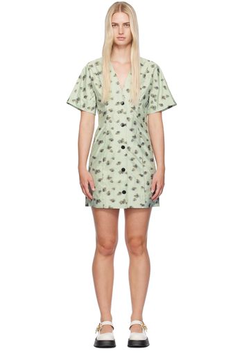 GANNI Green Floral Minidress