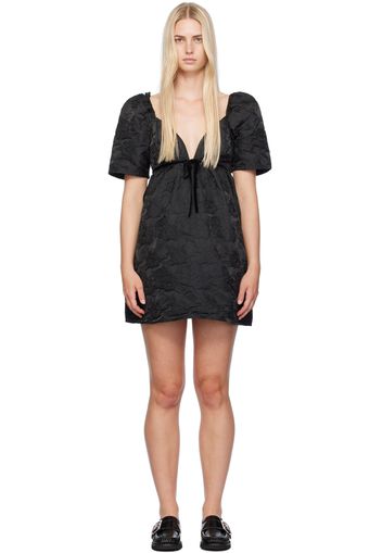 GANNI Black Floral Minidress