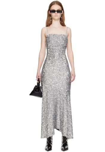 GANNI Silver 3D Maxi Dress