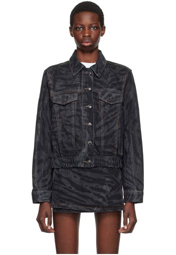 GANNI Black Lazer Denim Jacket