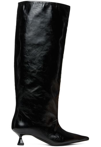 GANNI Black Soft Slouchy High Shaft Boots