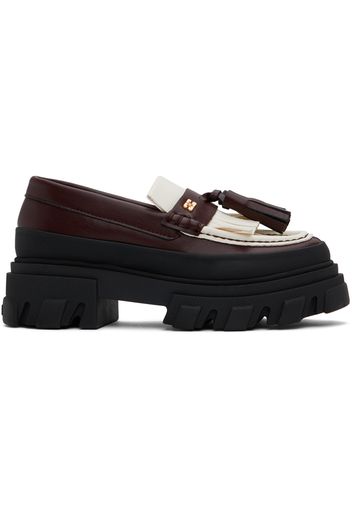 GANNI Brown & Off-White Cleated Loafers