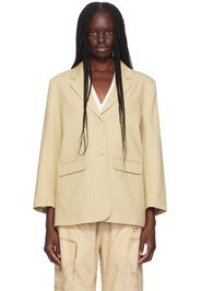 GANNI Beige Stripe Suiting Boxy Blazer