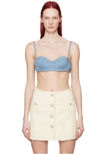 GCDS Blue Underwire Denim Bra