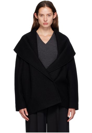 GIA STUDIOS Black Shawl Wool Jacket