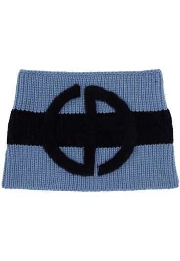 Giorgio Armani Blue Intarsia Collar Scarf