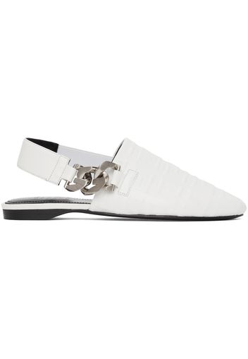 Givenchy White G Chain Slingback Mules