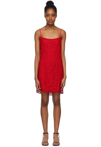 Givenchy Red 4G Guipure Short Dress