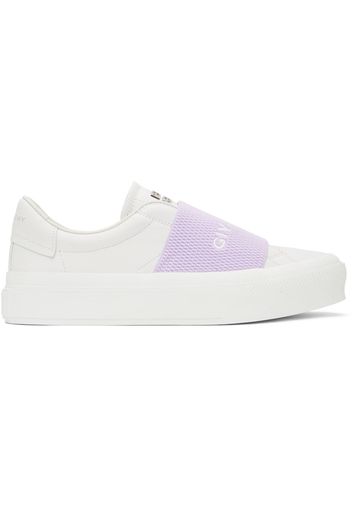 Givenchy White & Purple City Sport Sneakers