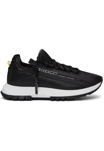 Givenchy Black Perforated Leather Spectre Runner Zip Low Sneakers