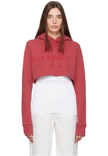 Givenchy Red Cropped Hoodie