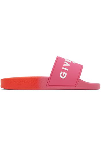 Givenchy Pink & Orange Embossed Slides