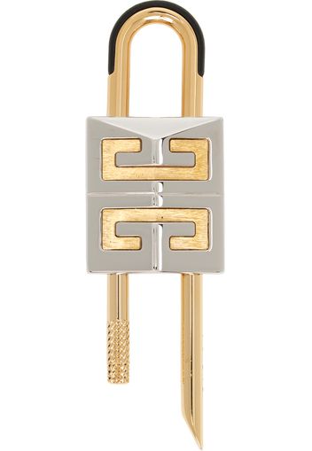 Givenchy Gold & Silver Small 4G Padlock Keychain