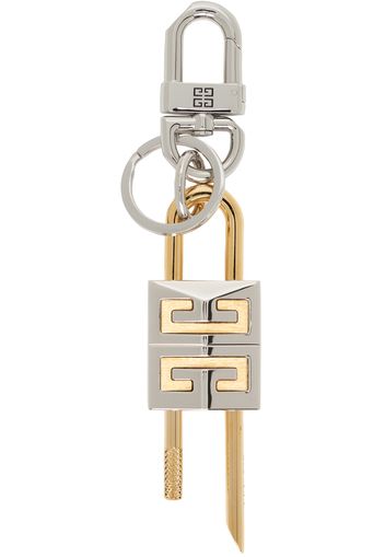 Givenchy Silver & Gold Padlock Keychain