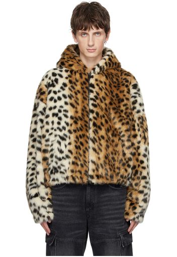 Givenchy Beige Leopard Faux-Fur Jacket