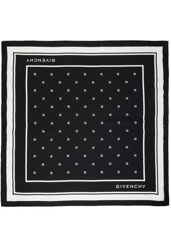 Givenchy Black & White Plumetis Print Square Scarf