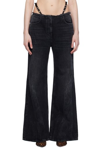 Givenchy Black Voyou Belt Jeans