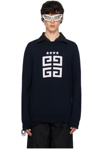 Givenchy Navy 4G Stars Sweater