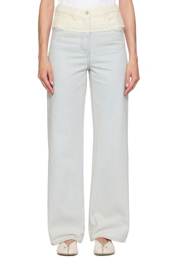 Givenchy Off-White & Blue Oversized Jeans