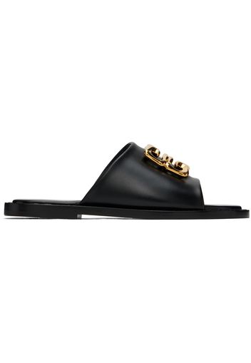 Givenchy Black 4G Liquid Flat Mule Sandals