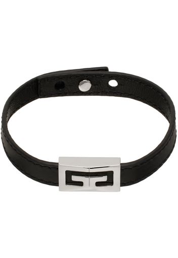 Givenchy Black 2G Leather Bracelet