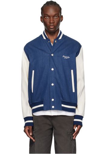 Givenchy Blue & White '1952' Denim Bomber Jacket