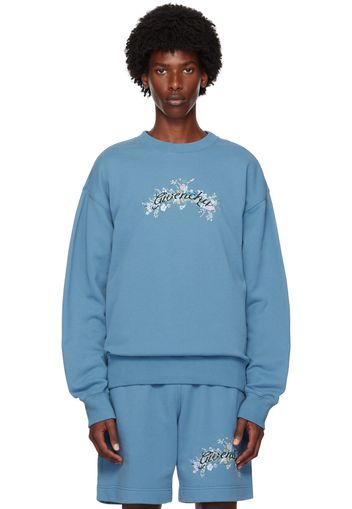 Givenchy Blue Floral Logo Sweatshirt