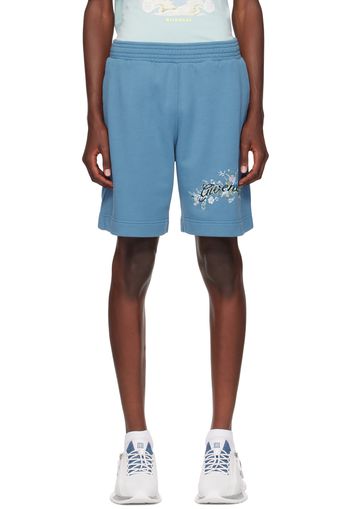 Givenchy Blue Floral Logo Shorts