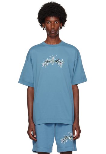 Givenchy Blue Floral Logo T-Shirt