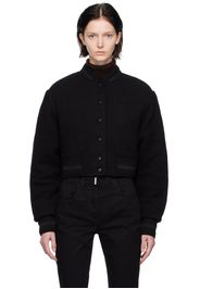 Givenchy Black Cropped Varsity Bomber Jacket