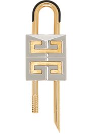 Givenchy Gold & Silver Small 4G Padlock Keychain