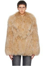Givenchy Beige Large Collar Shearling Jacket