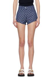 Givenchy Navy Slim Fit Monogram 72 Denim Shorts