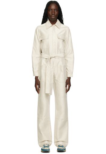 Golden Goose Off-White Belted Denim Jumpsuit