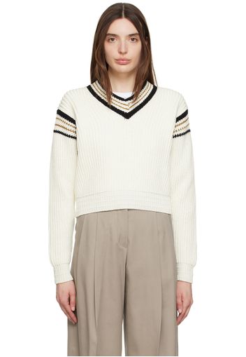 Golden Goose White V-Neck Sweater