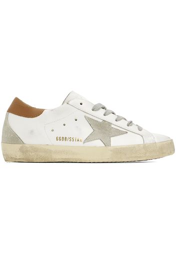 Golden Goose White & Brown Super-Star Classic Sneakers