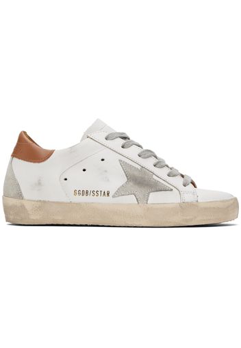 Golden Goose SSENSE Exclusive White & Brown Super-Star Sneakers