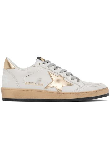 Golden Goose White & Gold Ball Star Sneakers