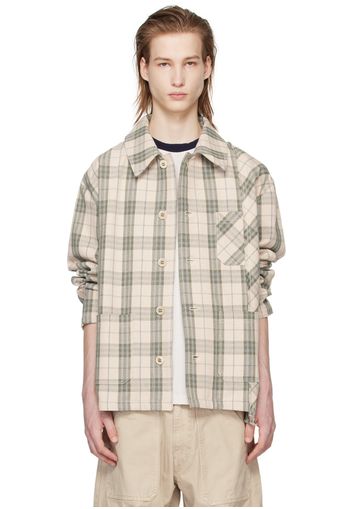 Golden Goose Beige & Green Plaid Shirt