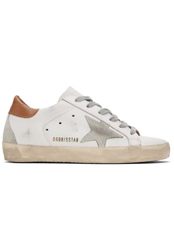 Golden Goose White & Brown Super-Star Sneakers