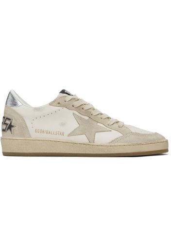 Golden Goose White & Beige Ball Star Sneakers